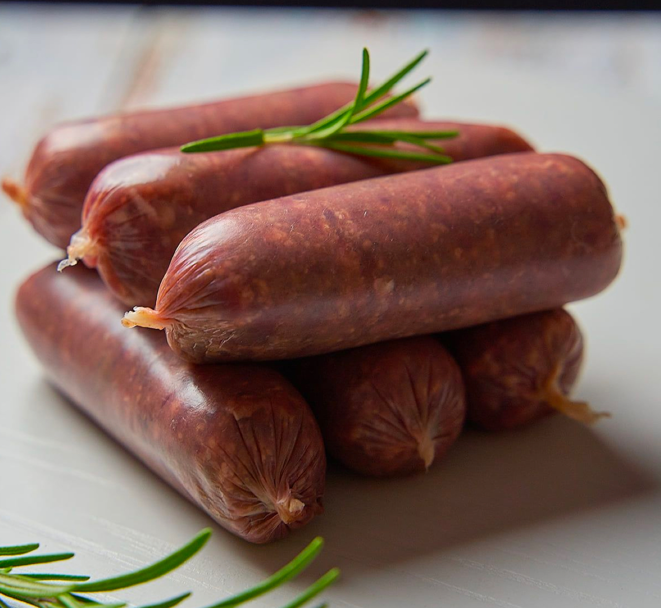 Locally sourced sausages from Meadowbrook Produce.
